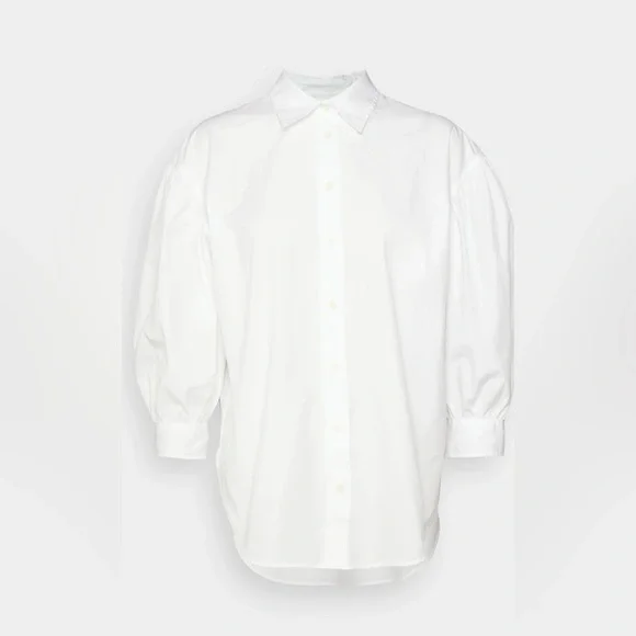 Lauren Ralph Lauren - White Button Down 3/4 Sleeve Blouse - Size 2X - Picture 4 of 5